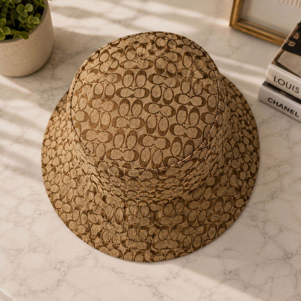 Signature Pattern Bucket Hat | Luxury Inspired Fashion Hat | Unisex Patterned Sun Hat | Trendy Streetwear Hat | Everyday Fashion Accessory
