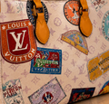 Stamp Print Travel Tote Bag | Luxury Inspired Carryall | Large Pattern Shoulder Bag | Everyday Weekender Tote | Women’s Travel Handbag