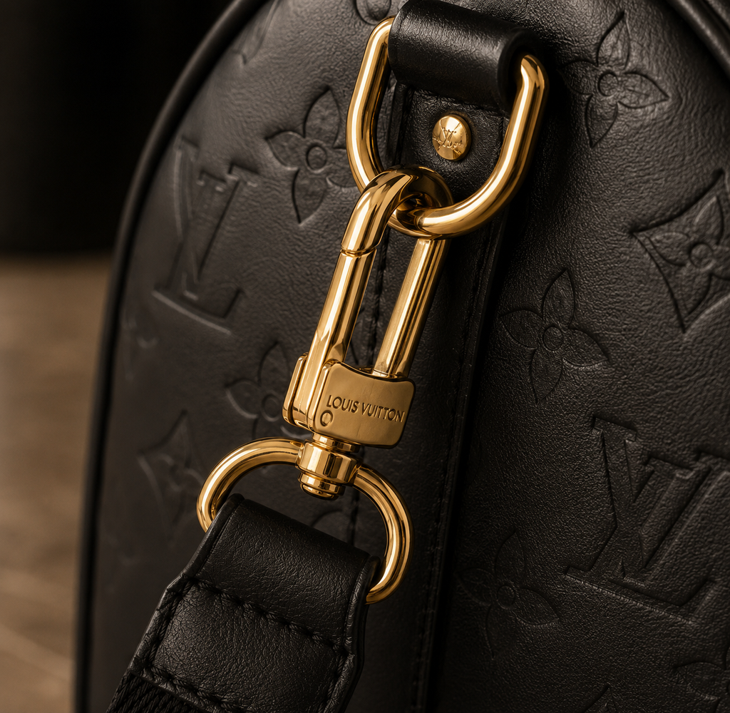 Monogram Shadow Duffle Bag | Black Embossed Travel Weekender | Luxury-Inspired Carry-On Bag | Overnight & Gym Duffle