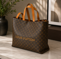 Large Monogram Tote Bag | Luxury Inspired Carryall | Oversized Everyday Shoulder Bag | Classic Pattern Travel Tote | Women’s Handbag