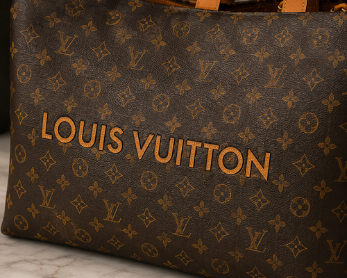 Large Monogram Tote Bag | Luxury Inspired Carryall | Oversized Everyday Shoulder Bag | Classic Pattern Travel Tote | Women’s Handbag