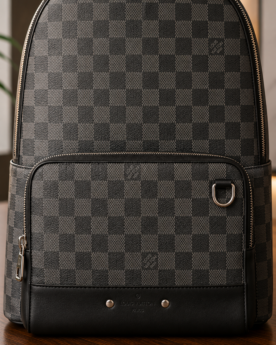 Checkered Backpack | Luxury Inspired Travel Backpack | Black Gray Pattern Bag | Unisex Everyday Backpack | Stylish Carry On Bag