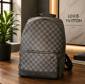 Checkered Backpack | Luxury Inspired Travel Backpack | Black Gray Pattern Bag | Unisex Everyday Backpack | Stylish Carry On Bag