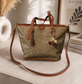 Signature Pattern Tote Bag | Luxury Inspired Shoulder Bag | Everyday Carryall Purse | Classic Monogram Style Handbag | Women’s Tote